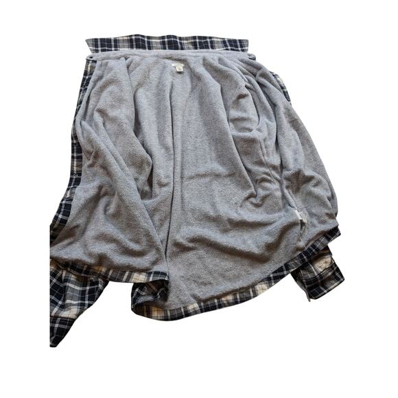 LL Bean Fleece Flannel Shirt Jacket Men Large Lined Plaid Sherpa Lumberjack Work - Picture 5 of 14